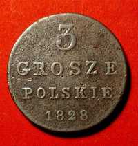 Moneta 3 grosze 1828 FH
