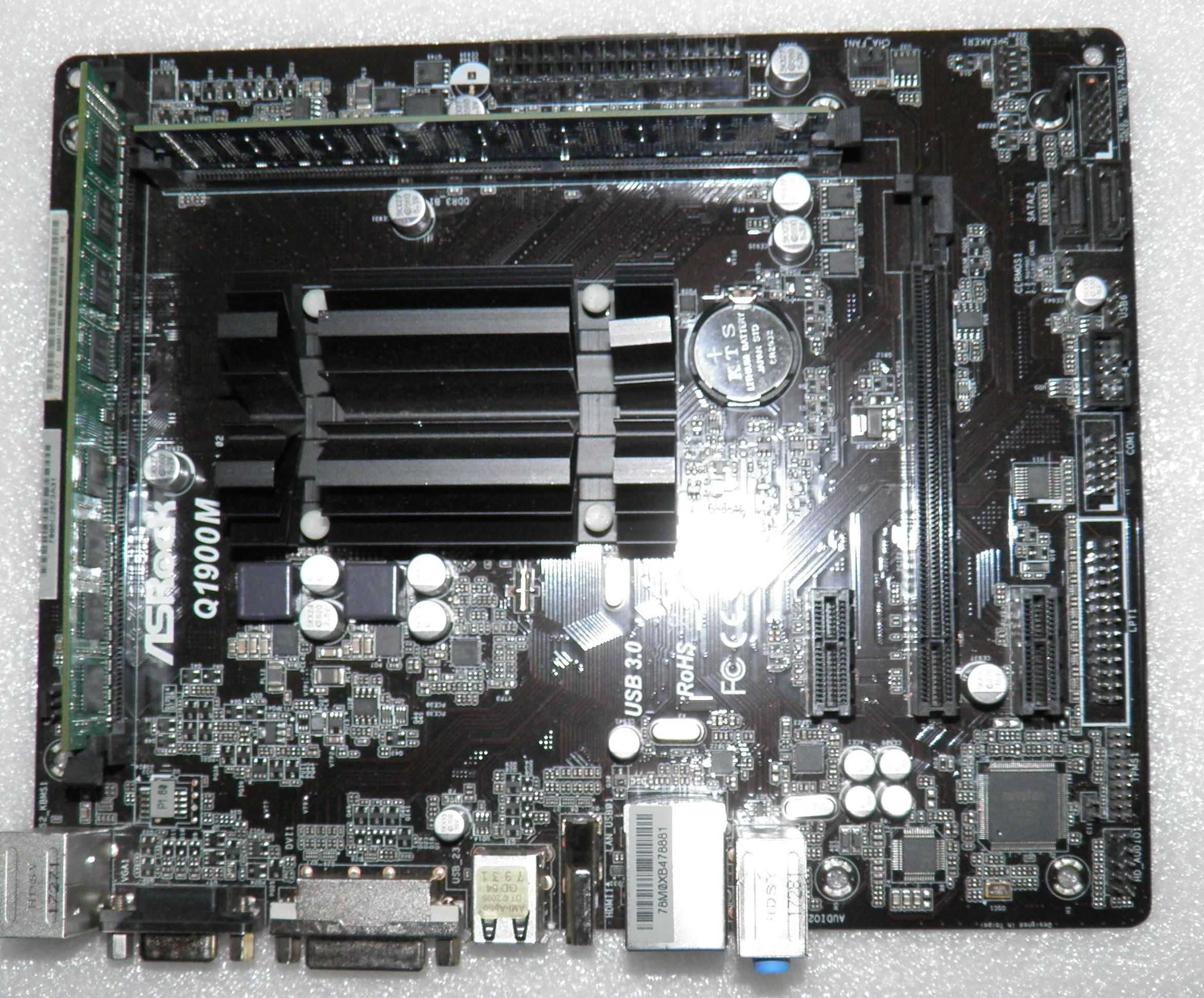 Плата Asrock Q1900M  Celeron J1900M +2*4Gb DDR3