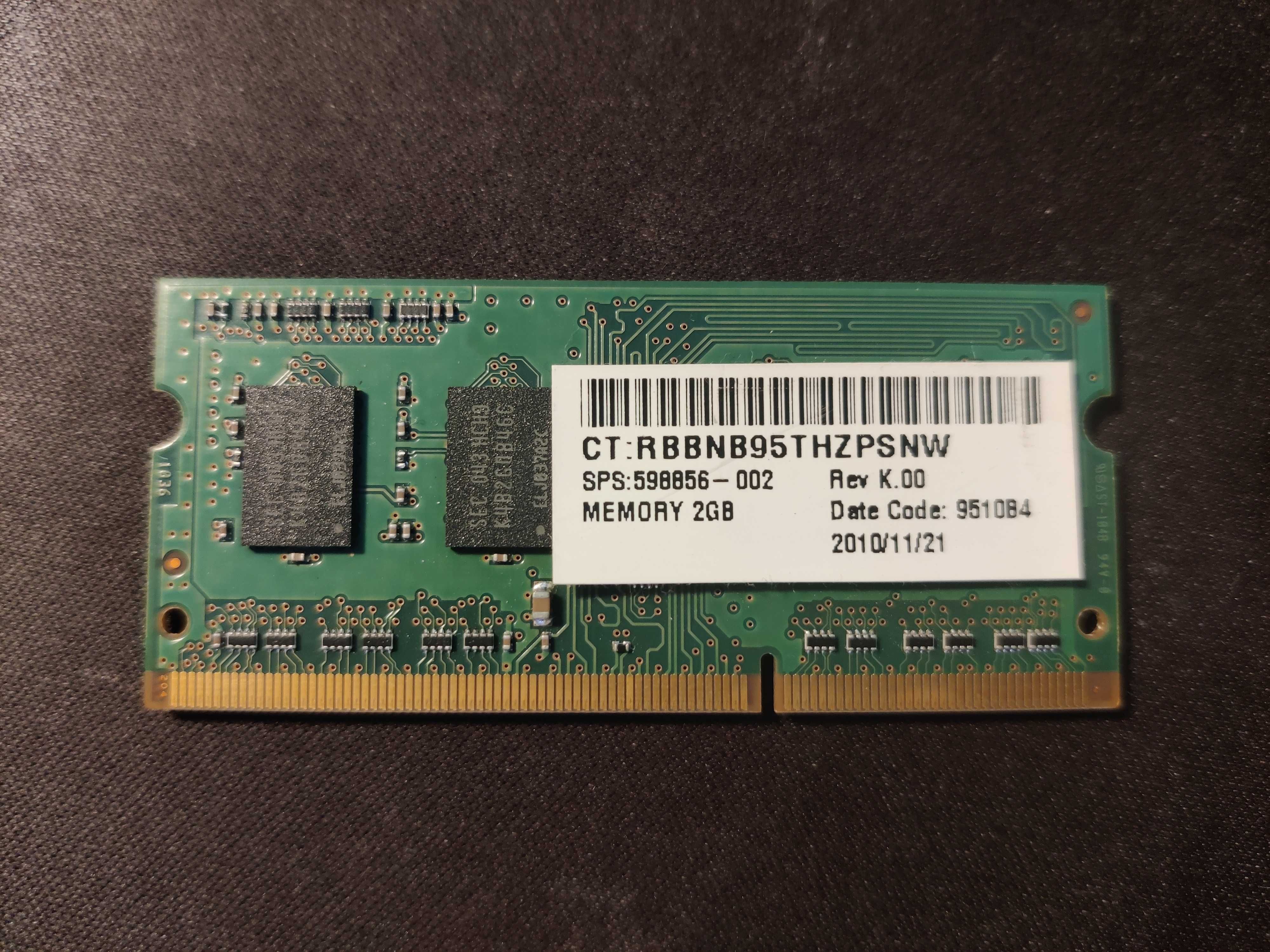 Pamięć RAM DDR3 SODIMM 2GB Samsung