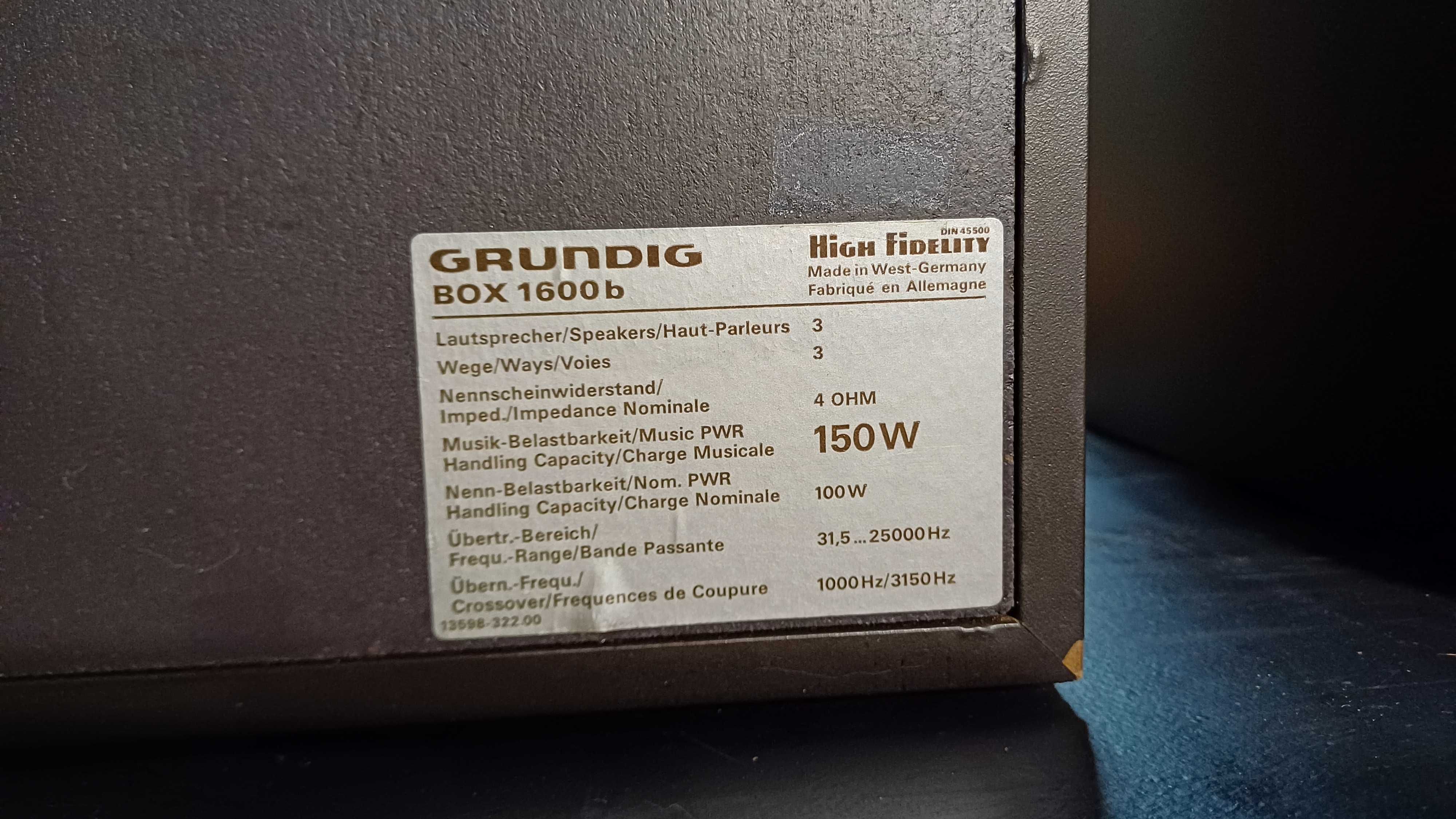 Kolumny głośnikowe GRUNDIG High Fidelity BOX 1600b