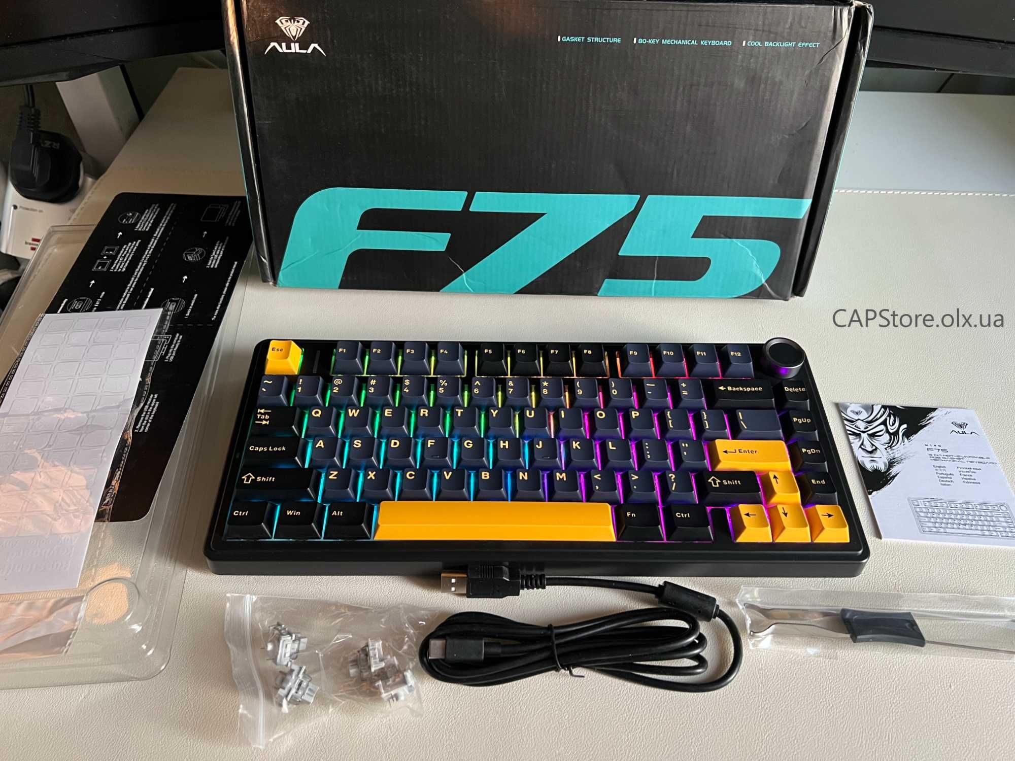 ‼️Нова Aula F75‼️ЗАПАКОВАНА Механічна Бездротова Клавіатура з RGB