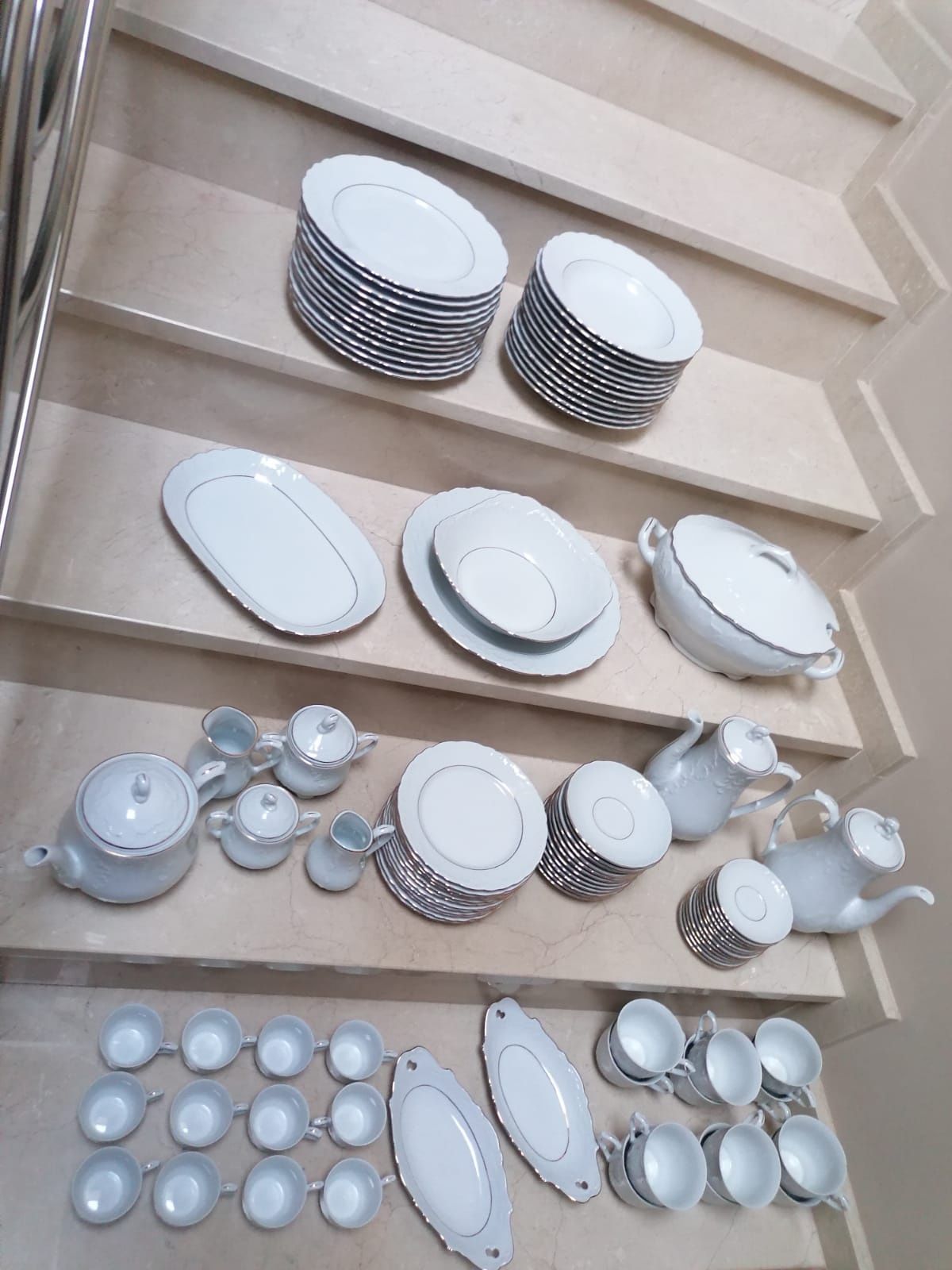Komplet porcelany 128 elementów CMIELÓW ROKOKO ZŁOCONY