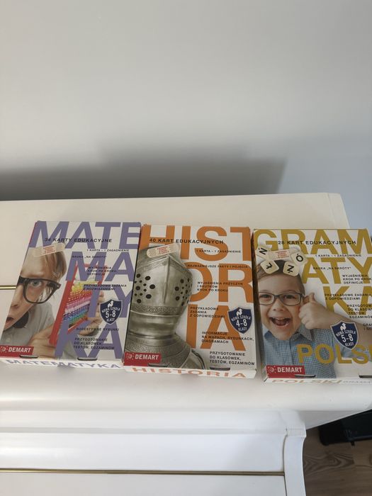 Karty edukacyjne klasy 5-8 Historia Gramatyka Matematyka
