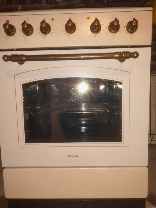 kuchenka gazowo - elektryczna Amica  retro beżowa