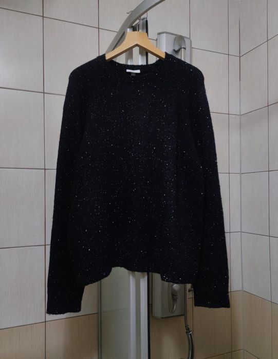 sweter sweterek XL Hm h&m zarny ciemny made czarny Cotton bawełna baum