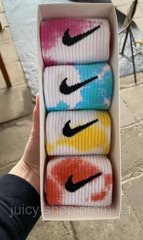 Подарочный набор коробка Найк/ Nike носки tie dye/носки тай дай