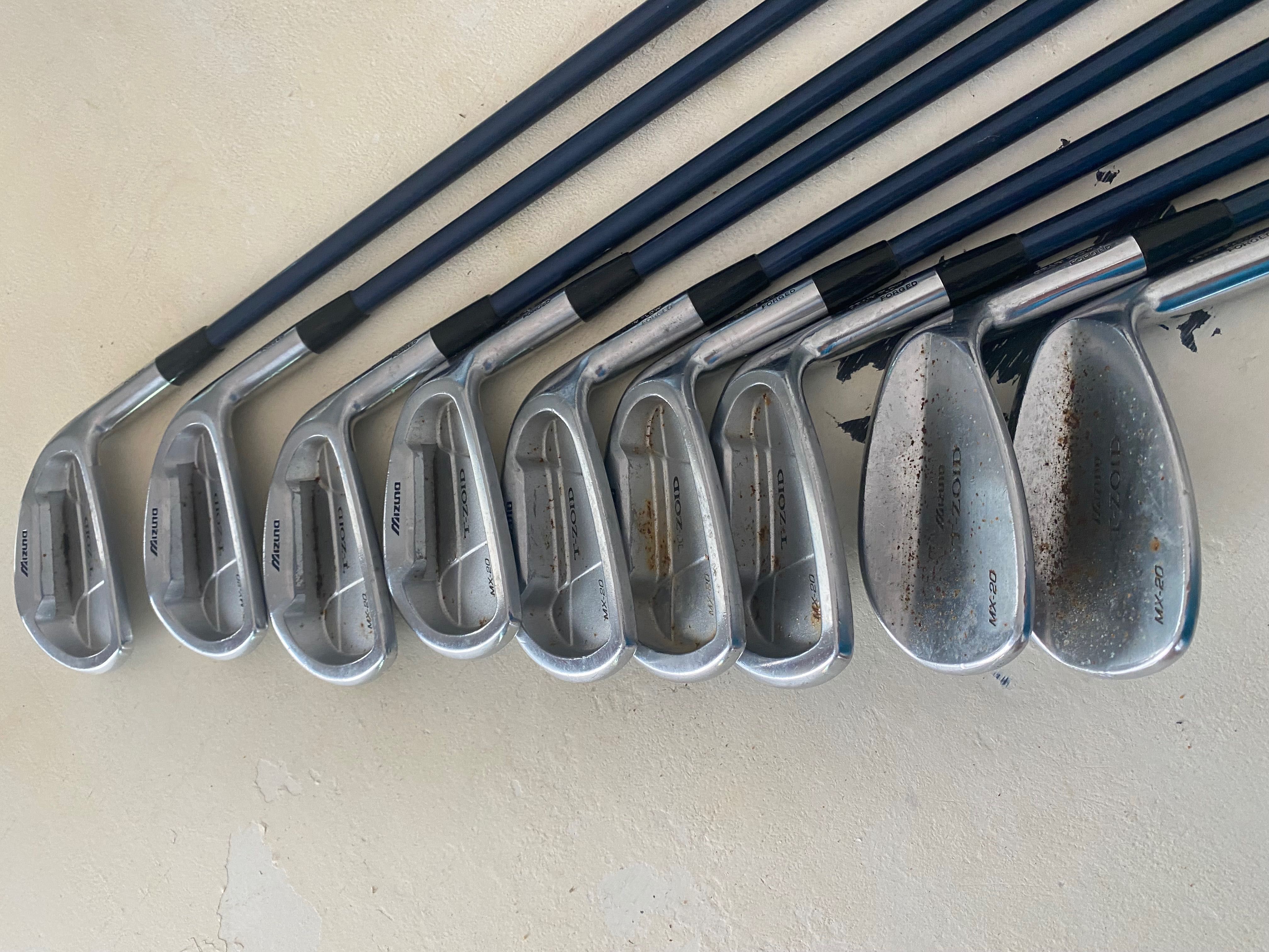 Iron set Mizuno MX-20 ( T-Zoid ) grain flow forged .