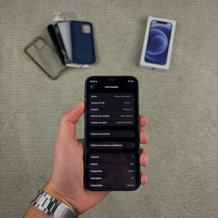 Apple iPhone 12 Dark Blue 128gb em muito boas condições!