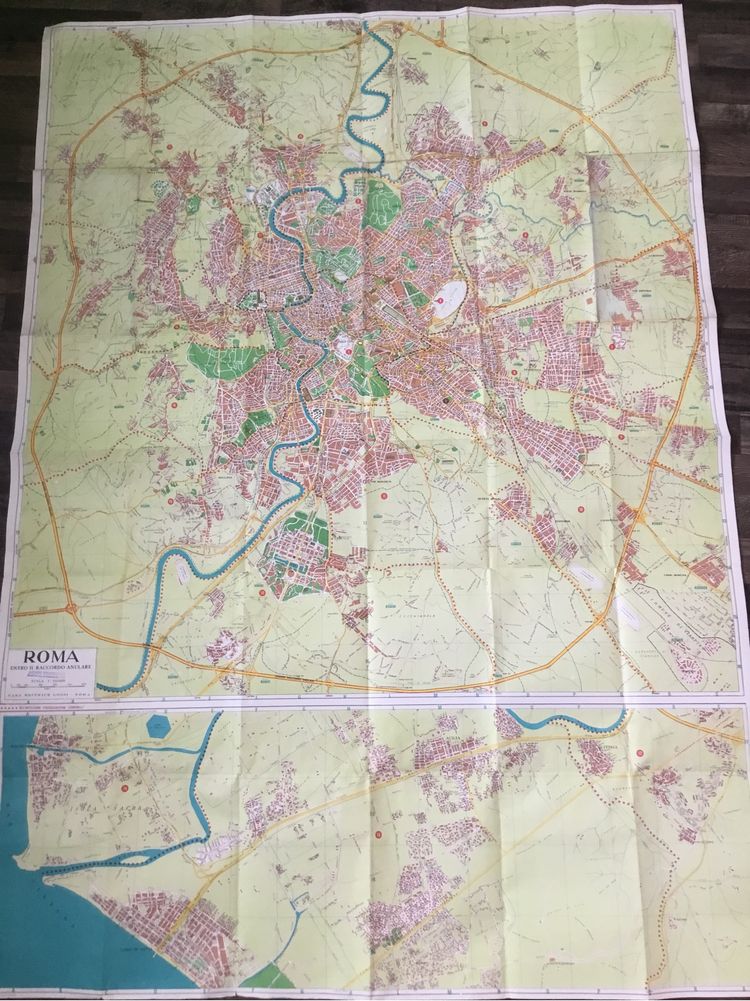 Stara mapa Rzymu ze spisem ulic