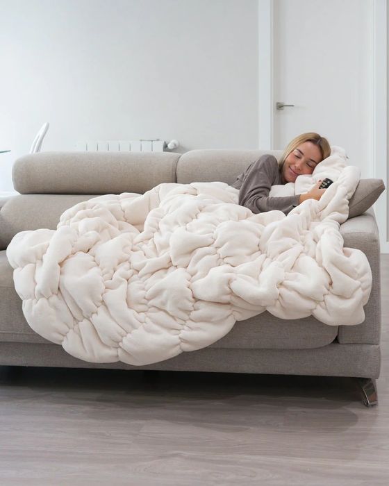 Manta Harriet Flamingueo Bege – Acolchoada