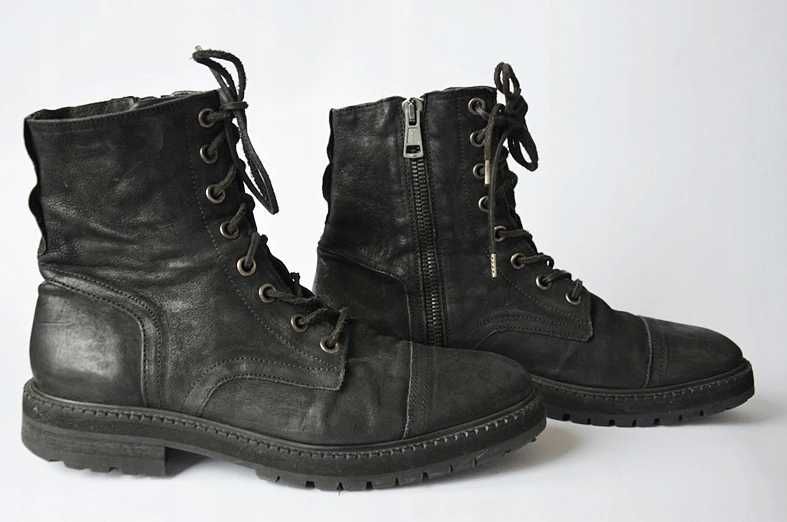 Allsaints 1199zł skórzane 44 SKÓRA diesel trzewiki oficerki red wing