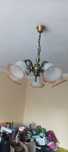 Lampa pięcio żarówkowa podtrzymacze metalowe plus kinkiet identyczny