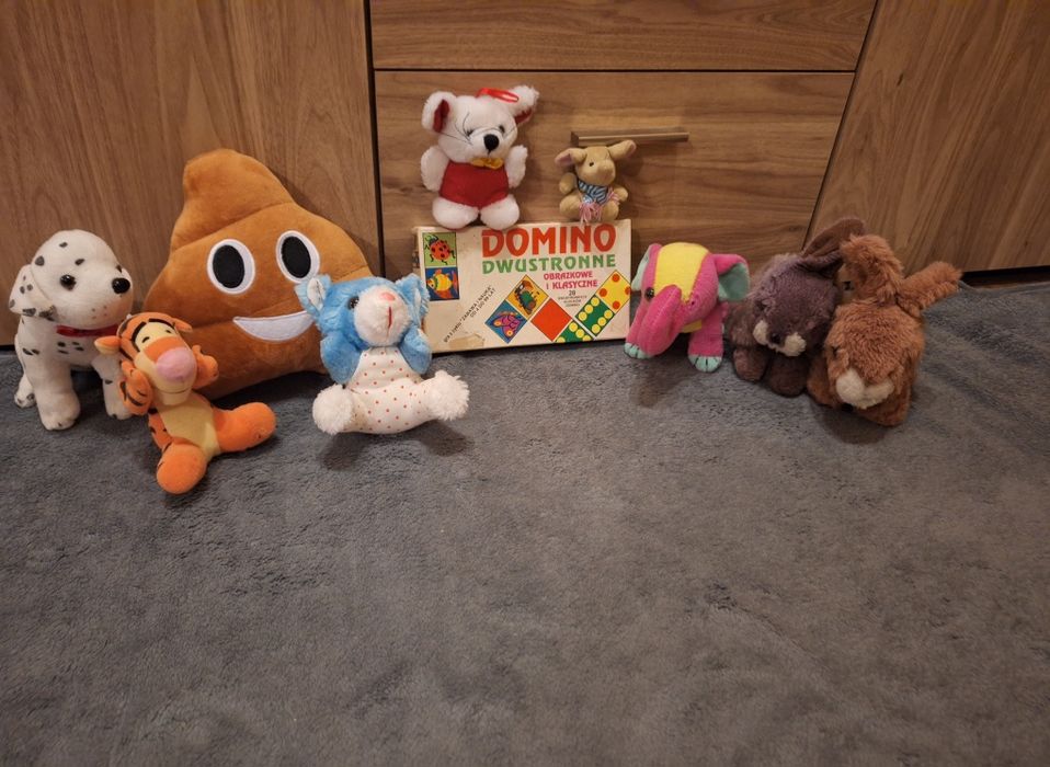 Zestaw pluszaków misiów  oraz gra Domino dwustronne