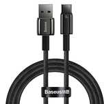 Baseus Tungsten Gold kabel Usb-a - Usb-c 480Mb/s 100w 1m czarny (cawj)