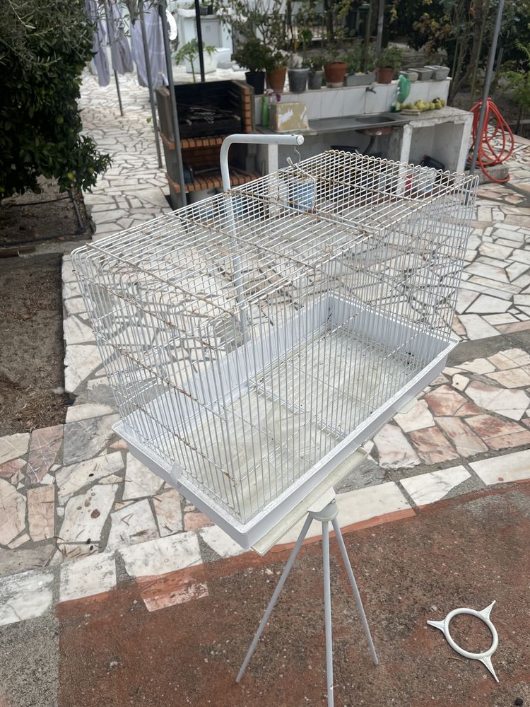 Gaiola passaros com tripé