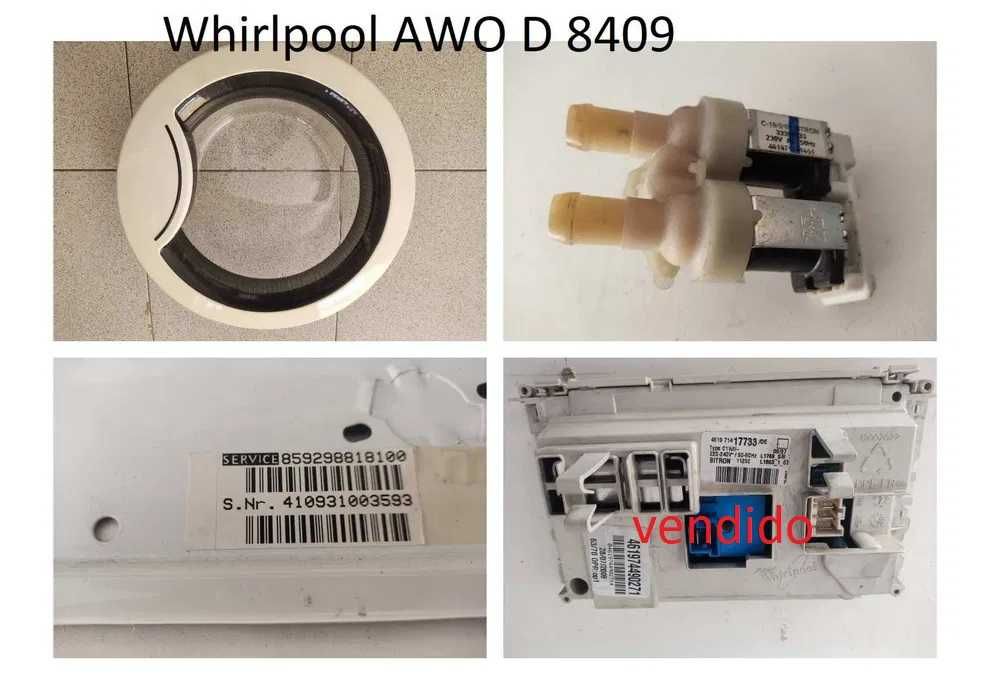 Peças maquina lavar Bauknecht WA 2140 e Whirlpool AWO D 8409