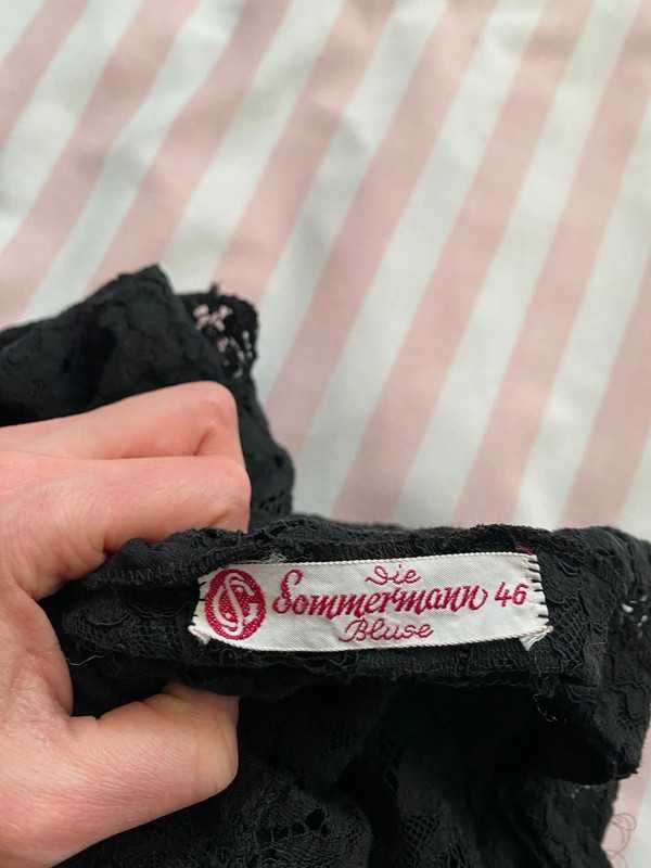 Czarna koronkowa rozpinana bluzka Sommermann L/XL 40/42