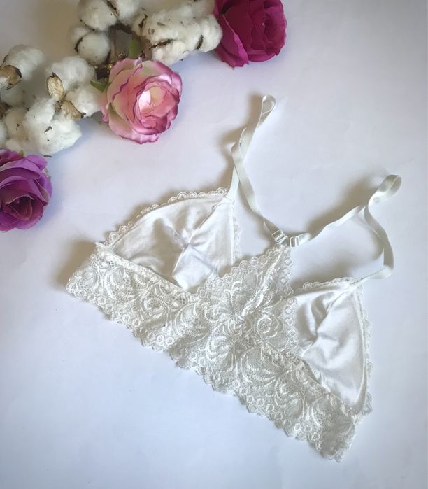 Бретелес/Бра. Біло/ Молочний. Мереживо. XS/S розмір. 75А