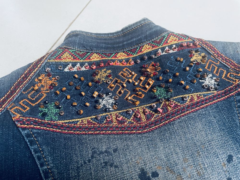 Kurtka Jeans boho hippie 38/40