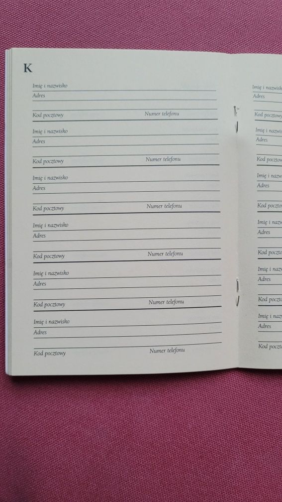 Notes do telefonów I adresów