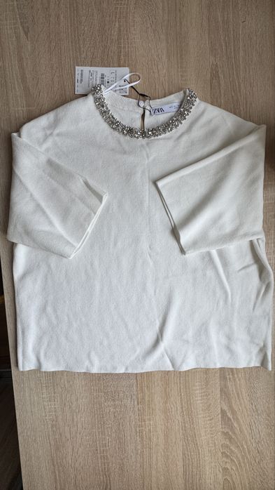 Zara Жіночка блузка з камінцями/стразами розмір Л
