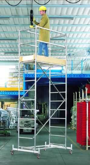 Andaime Torre de Alumínio Móvel c/ Rodas Certificado até 9,20 metros