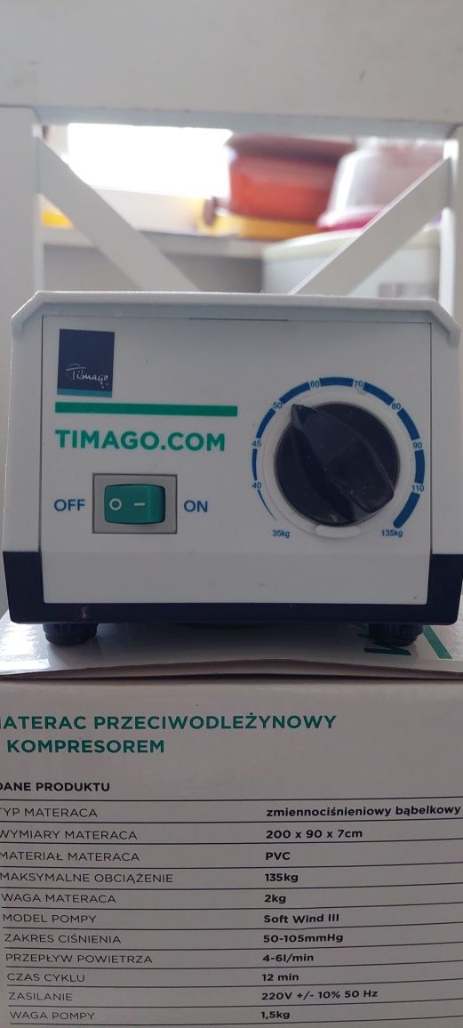 Materac przeciwidleżynowy z kompresorem,  z gwarancją
