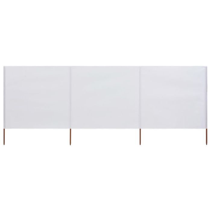 Vidaxl Parawan 3-Skrzydłowy Z Tkaniny, 400X80 Cm, Piaskowy Biały