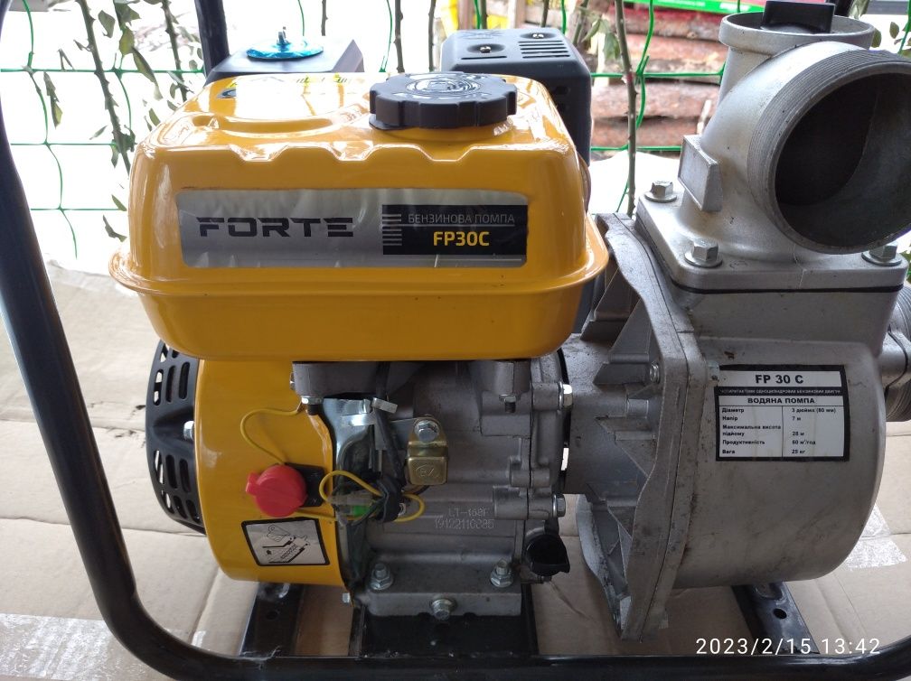 Продам б/у мотопомпу Forte FP30C.