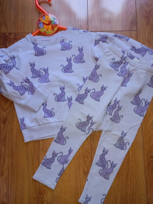 Lindex komplet set kotki bluza + legginsy 104