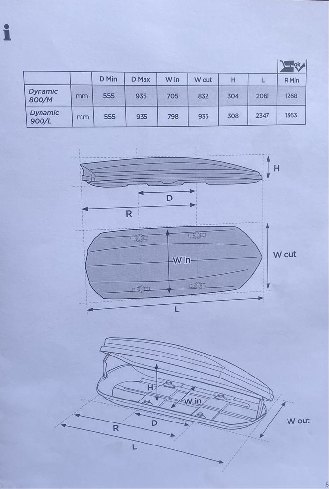 Bagaznik dachowy  Box Thule Dynamic 800m mozna kupic osobno boc