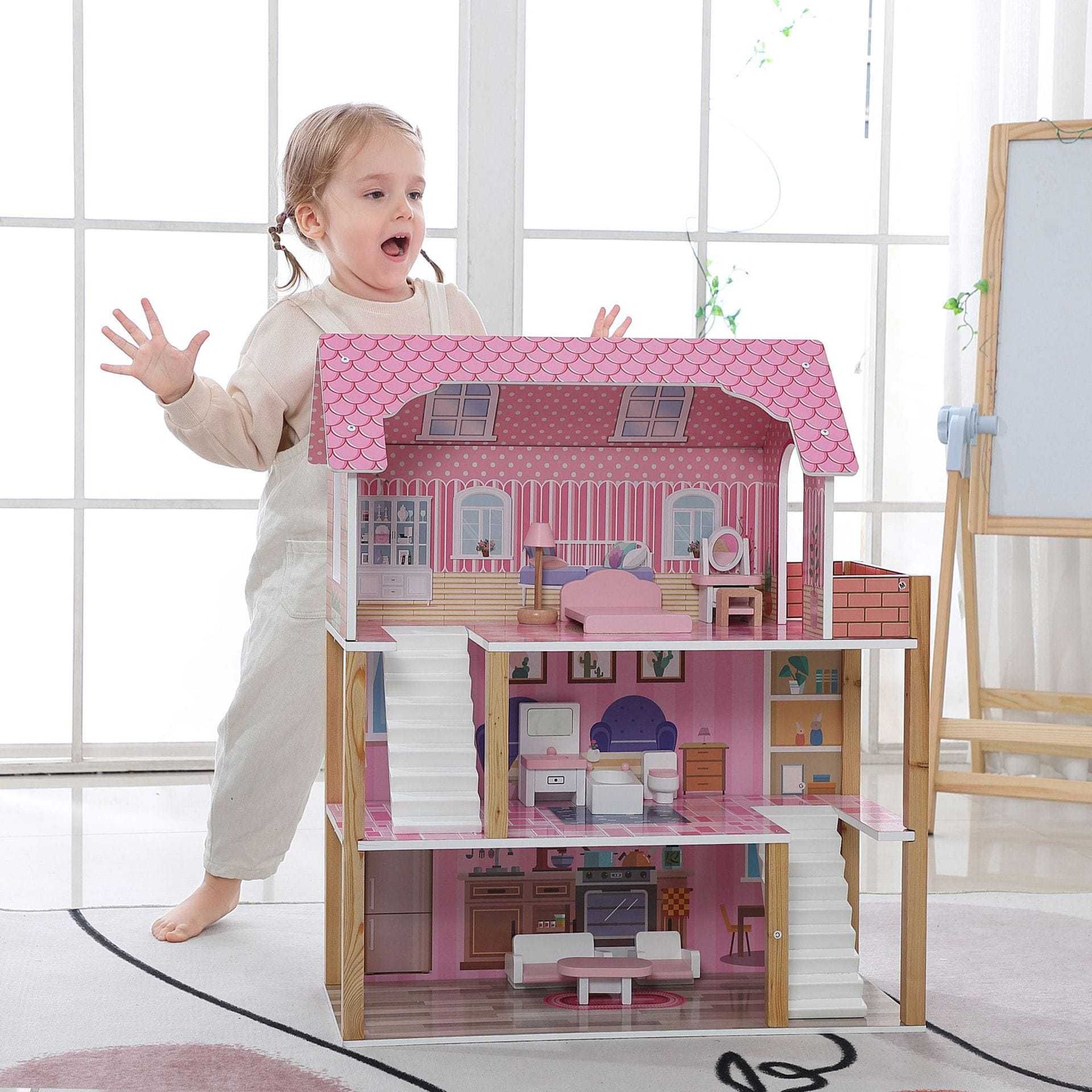 Domek dla lalek drewniany barbie prezent na dzień dziecka olx