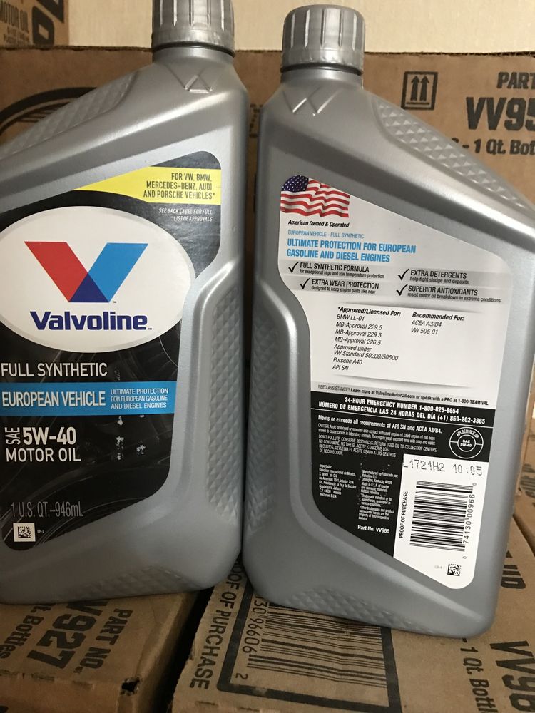 Масло VALVOLINE 5W20 , 5W40 0W20 5W30 . США 100 % . Одна кварта .