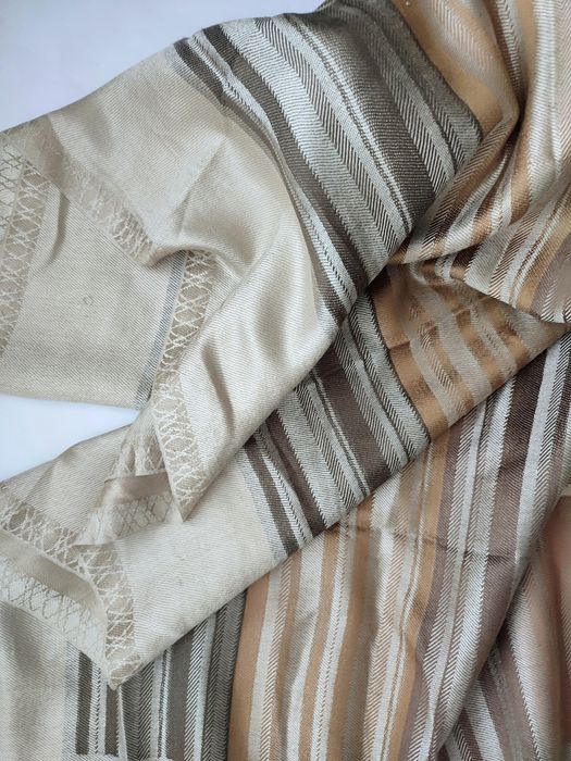 Шелковый бандана палантин-шарф шаль в полоску, 100% шелк.