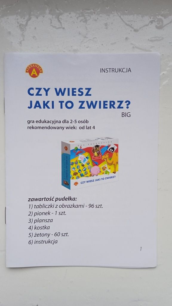 Gra Czy wiesz jaki to zwierz Aleksander Sowa poleca super stan 4+