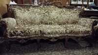 Stylowa piękna kanapa ludwik barok (orzechowe drewno)