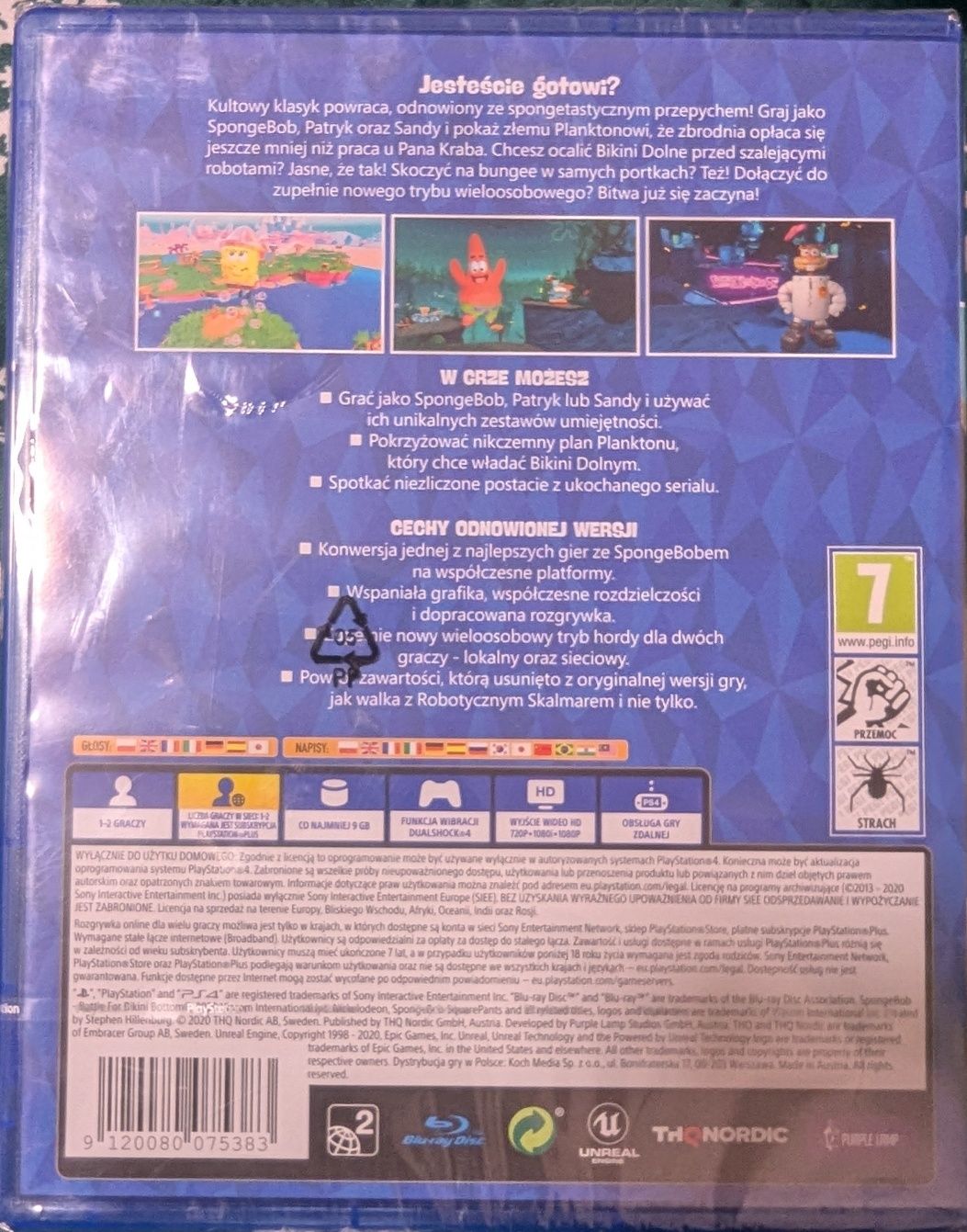 SpongeBob  Kanciastoporty Battle for Bikini Bottom Rehydrated PS4 PL