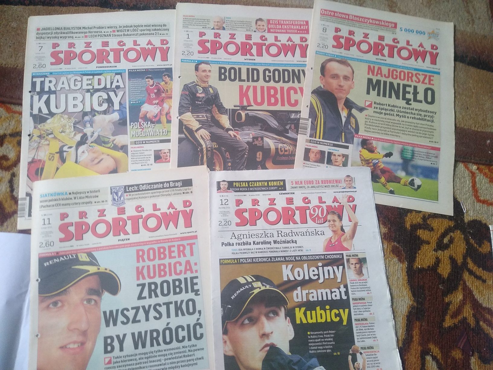 Przegląd Sportowy 2011 i 2012 Kubica