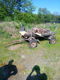 Wóz drewniany na oponach