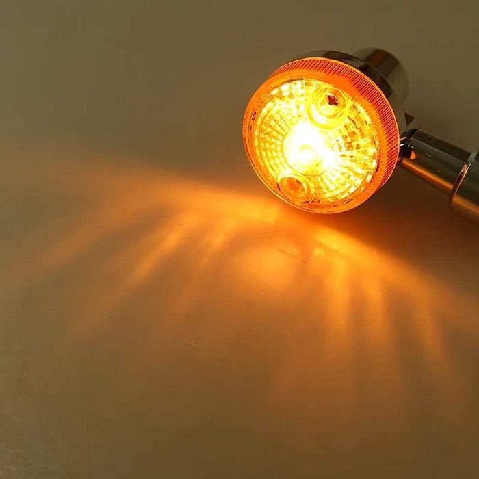 Piscas Redondos com Lâmpada de Filamento - Luz Âmbar Universal 12V