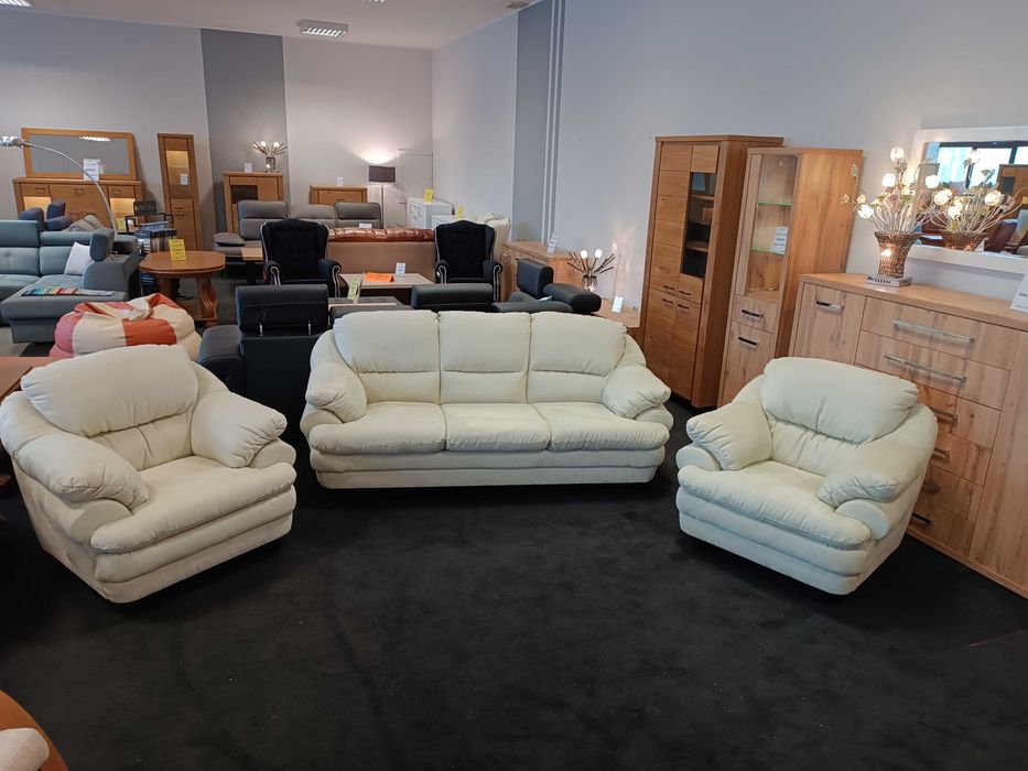 Nowy Komplet SARA 3+1+1, ze spaniem, Tkanina Zmywalna, -50% Meble Pyka