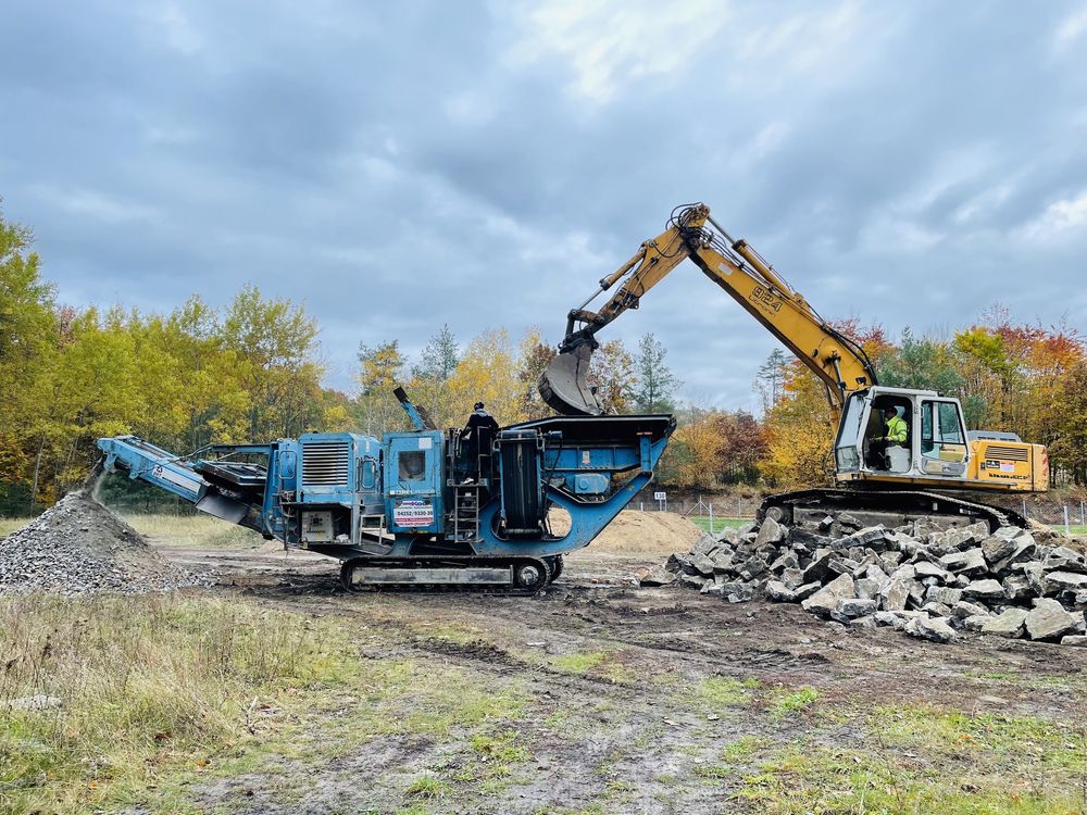 Kruszenie gruzu, wynajem kruszarka szczękowa,Rozbiórki,Transport