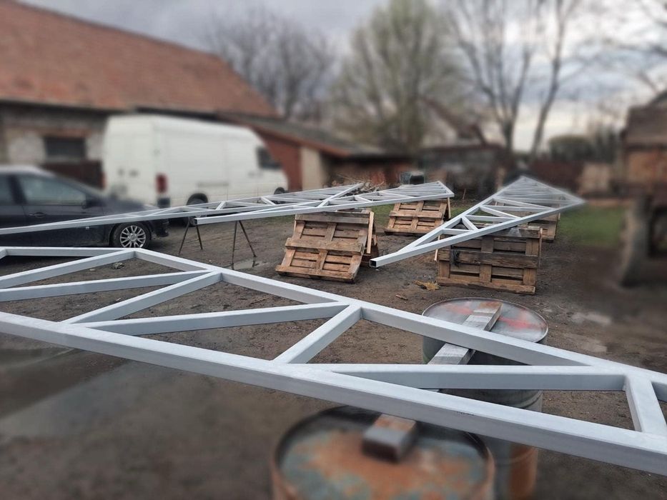 Konstrukcje hale/ wiaty .Garaże  8x 16