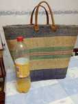 Cesta de compras ráfia azul