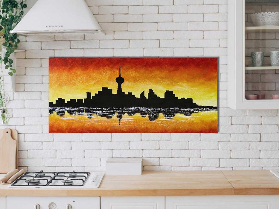 Horizonte do pôr do sol de Toronto 80 × 40 cm