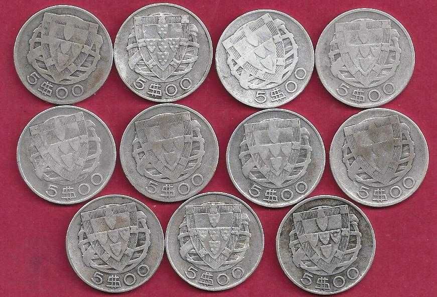 Republica Coleção  Completa 5 Escudos de Prata 11 Moedas