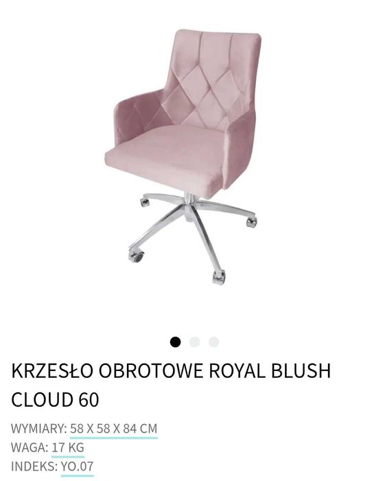 Krzesło obrotowe Meblik Royal Blush Cloud