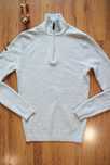 Sweter Superdry r. S wełna merino szary jasny zapinany defekt