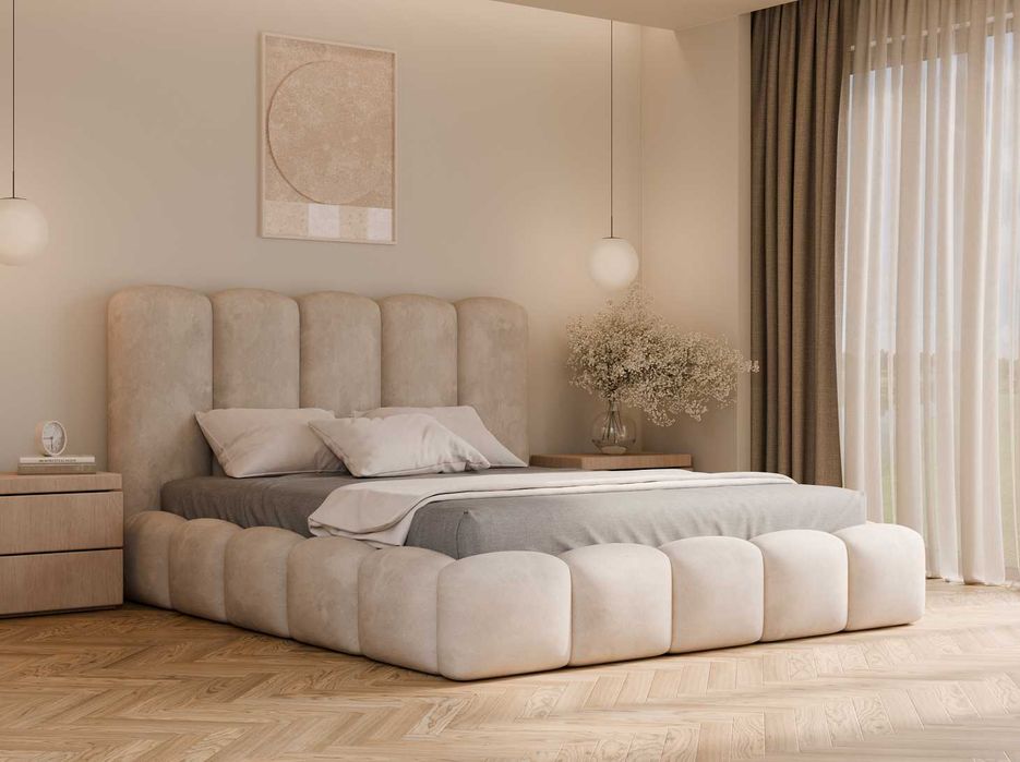 Łóżko tapicerowane Zoya 160x200 ze stelażem
