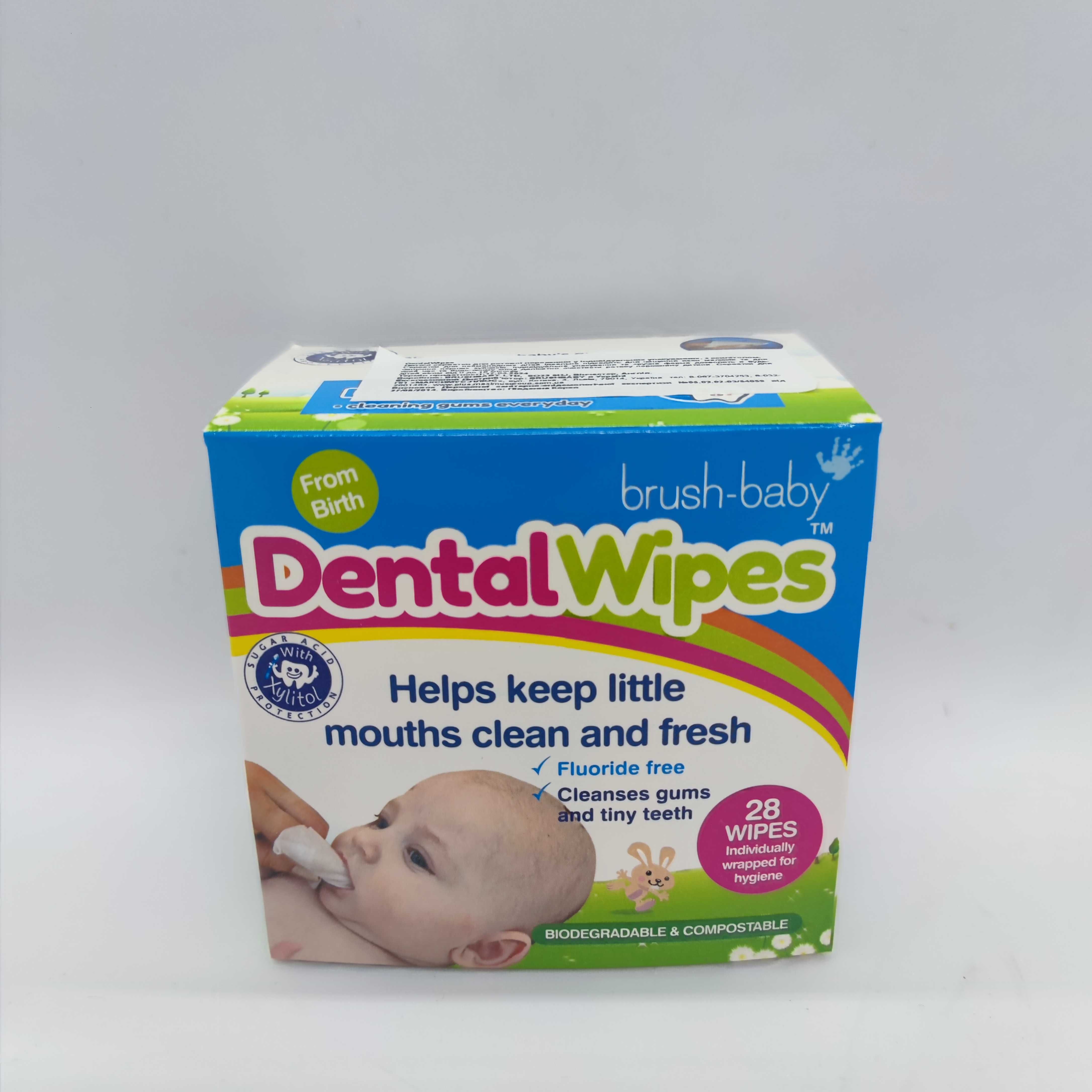 Brush-Baby DentalWipes дитячі зубні серветки 28 шт.